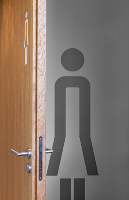 THU Ulm Innen Folienaufkleber Wc Damen