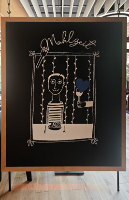 Folienbeschriftung Speisesaal Seezeitlodge