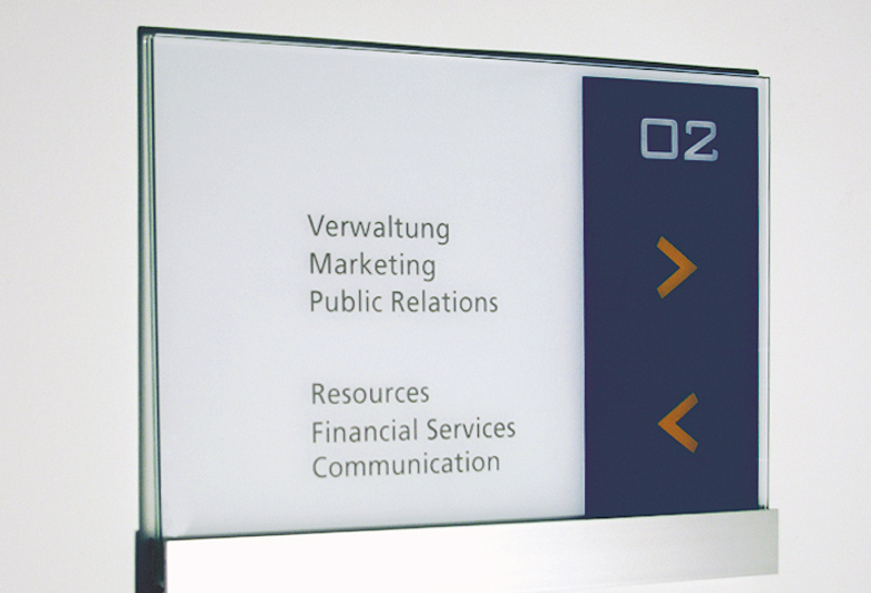 Wegweiser Glas wandmontiert TNW Slide 2