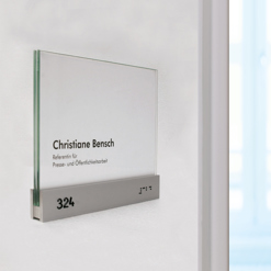 Türschild Glas Sandwich-Clip TNTSC