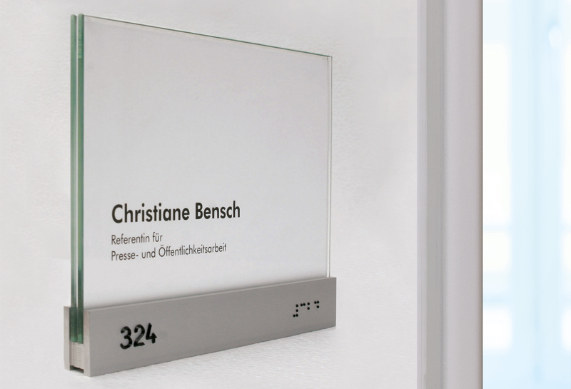 transparenz Türschild Glas Sandwich-Clip Slide 0