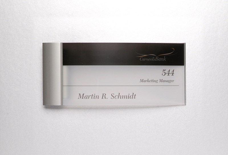 Türschild mit Faltfeder STF Slide 1