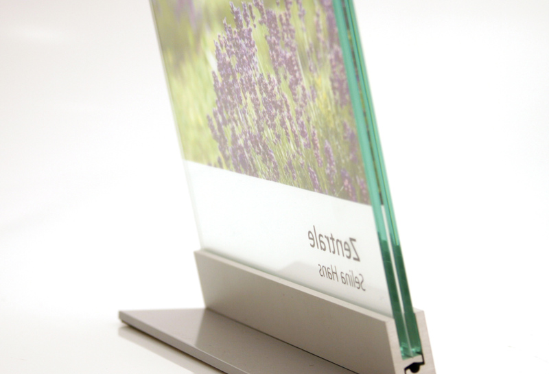 Tischaufsteller Glas TNVT Slide 1